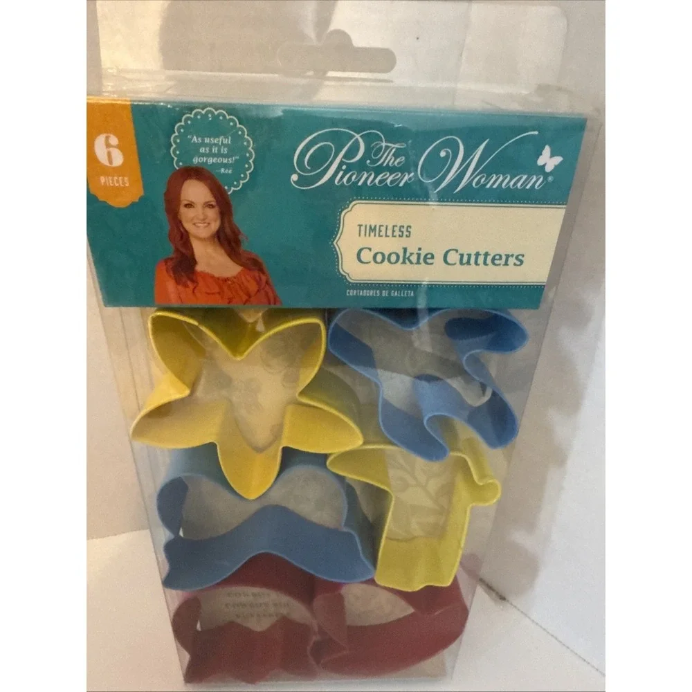 Pioneer Woman Timeless Cookie Cutters 6 pc Set Flower Cactus Tulip Cowboy Baking
